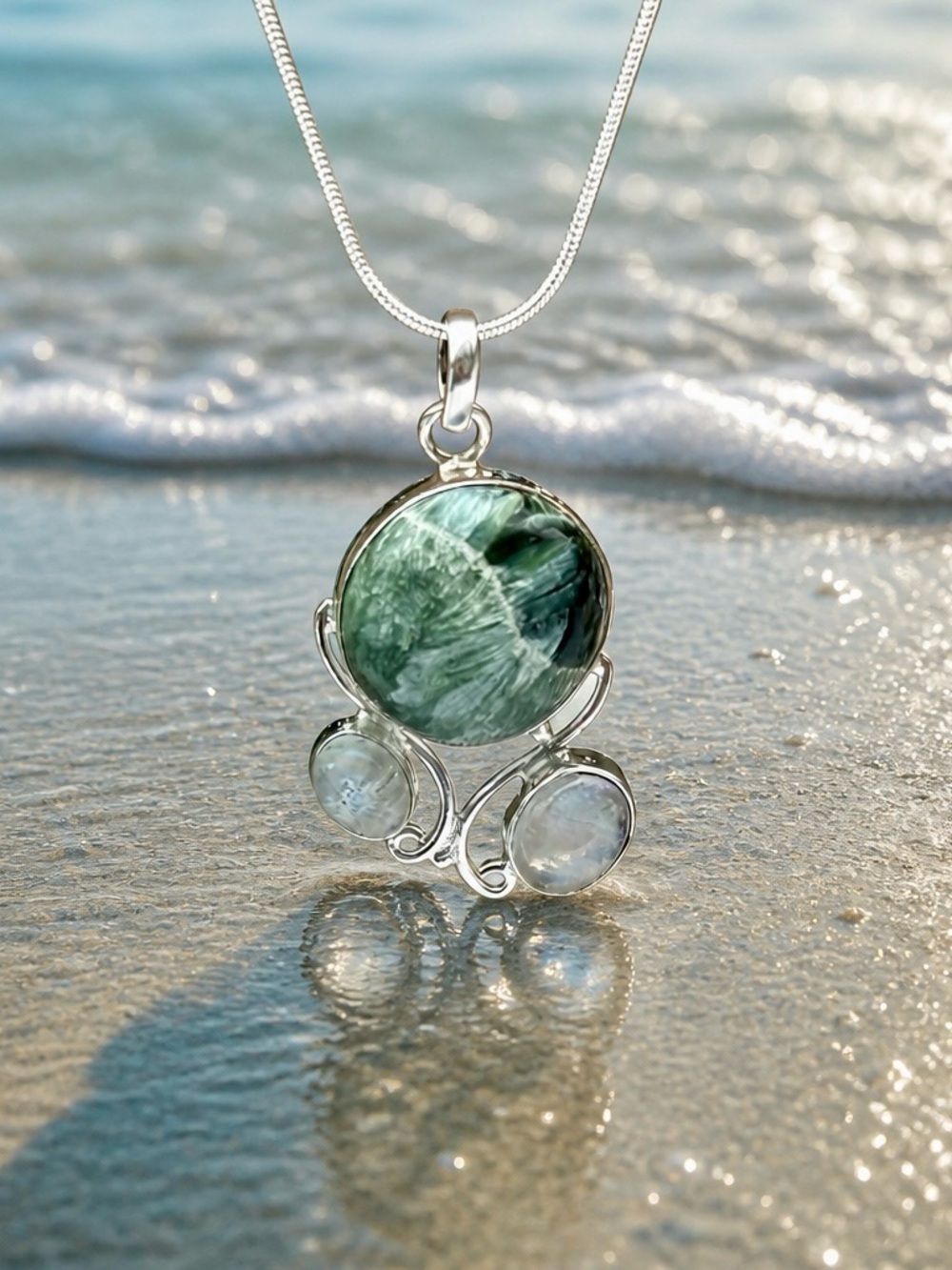 NEW! Seraphinite & Moonstone Necklace